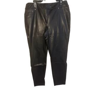 Laundry Shelli Segal Black Faux Leather Pants XL‎